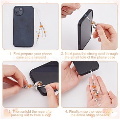 Мобильные ремни из сплава и акрила HJEW-GO00063