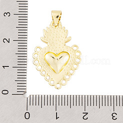 Pendentifs en laiton émaillé de placage de crémaillère&nbsp;KK-P269-08G-02