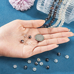 2 brin 2 styles de perles en verre transparent électrolytique&nbsp;EGLA-TA0013-68