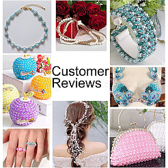 300 шт. двухцветные стеклянные бусины-жемчужины с перламутровым эффектом&nbsp;HY-PH0001-14