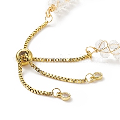 Bracelet coulissant perlé double couche en cristal de quartz naturel&nbsp;BJEW-JB08971-03
