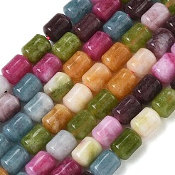 Teñidos naturales blancas abalorios de jade hebras&nbsp;GG-CBAADBA-A02