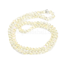 Fili di perle di vetro trasparente placcato completamente placcato&nbsp;EGLA-G037-09A-FR03