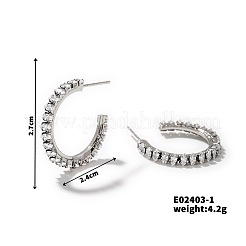 Латунные серьги-гвоздики в форме буквы С&nbsp;TQ7593-1