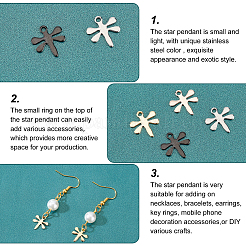 40 шт. 4-х цветные подвески из нержавеющей стали 304&nbsp;STAS-DC0009-80