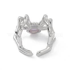 Anillos de puño de kunzita natural de araña&nbsp;RJEW-G273-02P-08