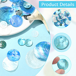 60 шт. 6 плоских круглых подвески из ракушек капиз&nbsp;SSHEL-SC0001-45