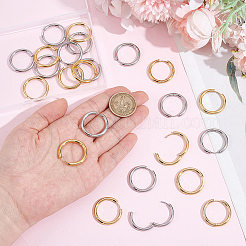 12 пара сережек-колец Huggie Hoop из нержавеющей стали 304 двух цветов&nbsp;EJEW-UN0003-17