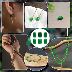 6 Stück natürliche Myanmar Jade/burmesische weiße Jadeperlen&nbsp;G-PH0003-26