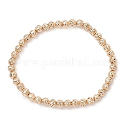 Bracelets extensibles en perles rondes de pierre de lave naturelle électrolytique pour femmes et hommes&nbsp;BJEW-JB11982-03