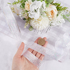 Ruban à volants en polyester irisé de 20 mètre pour décoration de couture&nbsp;OCOR-WH20007-13B