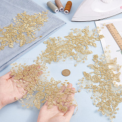 Applikationsaufnäher aus Polyester mit Metallic-Fadenstickerei im Ethno-Stil zum Aufbügeln&nbsp;PATC-WH0010-61