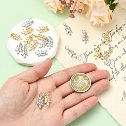 10 шт. подвески из латуни с паве из кубического циркония в двухцветной стойке&nbsp;KK-YW0004-32