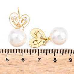 Boucles d'oreilles pendantes en laiton et zircon cubique transparent pour la Saint-Valentin&nbsp;EJEW-Z164-07G-01
