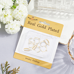 14шт латунные серьги-кольца с микро-паве из прозрачного кубического циркония&nbsp;ZIRC-BBC0003-51