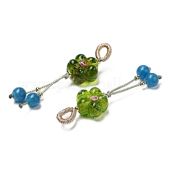 Цветочные подвески ручной работы в стиле лэмпворк&nbsp;LAMP-G159-01