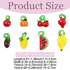 40pcs 8 Arten handgemachte Bunte Malerei-Anhänger&nbsp;LAMP-YW0004-30