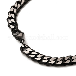 Collar de cadena de eslabones cubanos de acero inoxidable 304 con revestimiento iónico (IP) mate para hombre&nbsp;NJEW-B116-05B