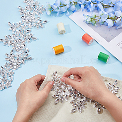 Цветочные аппликации из акриловых страз&nbsp;PATC-WH0017-03