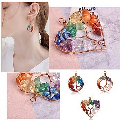 6 stücke 3 stile natürliche gmestone kupferdraht große anhänger&nbsp;FIND-SZ0002-72