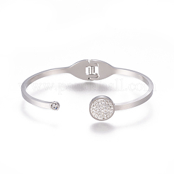 Bracelets manchettes en acier inoxydable 304&nbsp;BJEW-F390-01