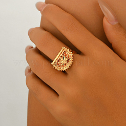 Geometrische Fingerringe aus Messing mit floralem Muster für Damen&nbsp;CO0398