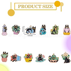 24 шт. 12 стильные эмалированные панданы из сплава&nbsp;ENAM-SZ0004-19