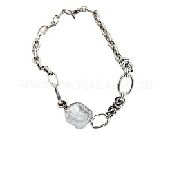 201 нержавеющая сталь и самородки барокко натуральный жемчуг Кеши звенья цепи ожерелья для женщин&nbsp;FS-WGBF5BB-01