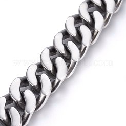 Bracciali con catene a maglie in acciaio inossidabile 304 anti-ossidazione&nbsp;BJEW-E346-07A-P