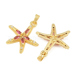 Pendentifs en laiton micro pave cerise zircone cubique&nbsp;CU-CBABDE1-05G