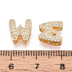Laiton micro pavé de perles de zircone cubique claires&nbsp;KK-T071-17G-W