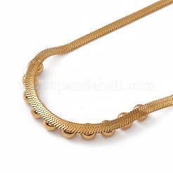 Collana con ciondolo in strass di cristallo con catene a spina di pesce in acciaio inossidabile 304&nbsp;NJEW-P269-04A-G