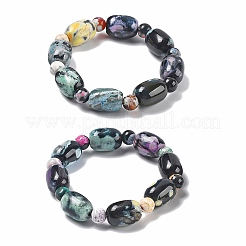 Stretch-Armbänder aus natürlichen Feuer-Crackle-Achatperlen&nbsp;G-P570-01C
