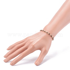 Braccialetti elasticizzati con perline di semi di vetro rotonde opachi&nbsp;BJEW-JB06010-01