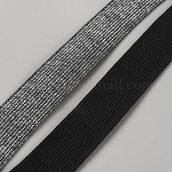 Cordon élastique plat en polyester&nbsp;DIY-WH0678-09A