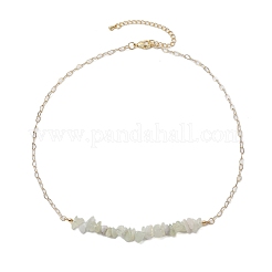 Nuevos collares babero con chip de jade natural.&nbsp;NJEW-JN04950-01
