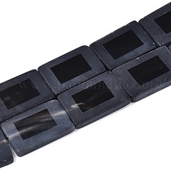 Нити бусин из натурального черного агата&nbsp;G-T144-25B-02