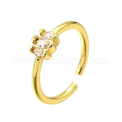 Bagues de manchette en laiton micro pavé de zircone cubique pour femmes&nbsp;RJEW-H247-35G-01