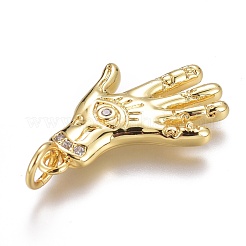 Латунные микропаве прозрачные подвески с фианитом&nbsp;ZIRC-Z008-31G