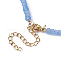 Set di collane da donna con 2 collana di perline di semi di vetro e ottone stile luna e stella da 2 pezzo&nbsp;NJEW-JN04394