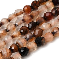 Нити окрашенных и нагретых бусин из натурального агата&nbsp;G-K376-F22-01