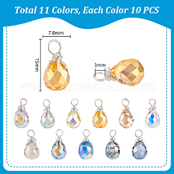 110шт 11 цвета подвески из гальванического стекла&nbsp;PALLOY-PH01894