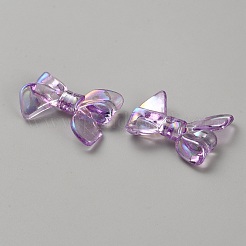 Perles acryliques plaquées couleur ab transparentes irisées avec placage UV&nbsp;LS-TACR-WH0029-01G