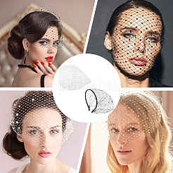 2 шт. 2-х цветные сетчатые резинки для волос из вуали&nbsp;AJEW-CP0009-59