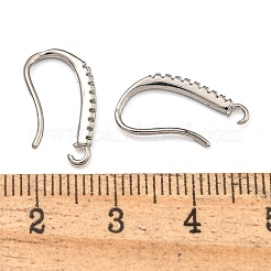 Crochets de boucle d'oreille en laiton pavé de zircone cubique&nbsp;KK-O143-20P