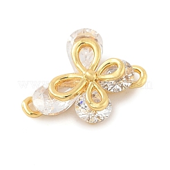 Шармы-соединители из латуни с микропаве из кубического циркония&nbsp;KK-U056-04G