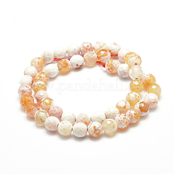 Бусы из натурального огненного агата с потрескиванием&nbsp;G-G882-8mm-B06-6