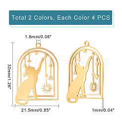 8 шт. подвески из нержавеющей стали 201 двух цветов&nbsp;STAS-DC0005-12