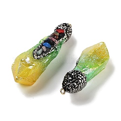 Гальванические большие подвески из необработанного натурального кварца с кристаллами&nbsp;G-B077-04A-03