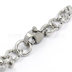 Fabrication de bracelets à chaîne gourmette/chaîne torsadée en acier inoxydable 304 résistant au ternissement&nbsp;STAS-A028-B142P